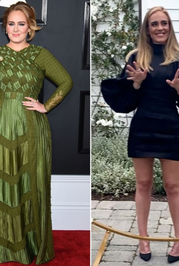  باتت تلجأ اديل إلى الأزياء التي تحدد قوامها مثل إطلالتها الأخيرة بفستان أسود قصير