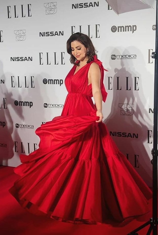  فستان سهرة باللون الأحمر من مرمر حليم Marmar Halim