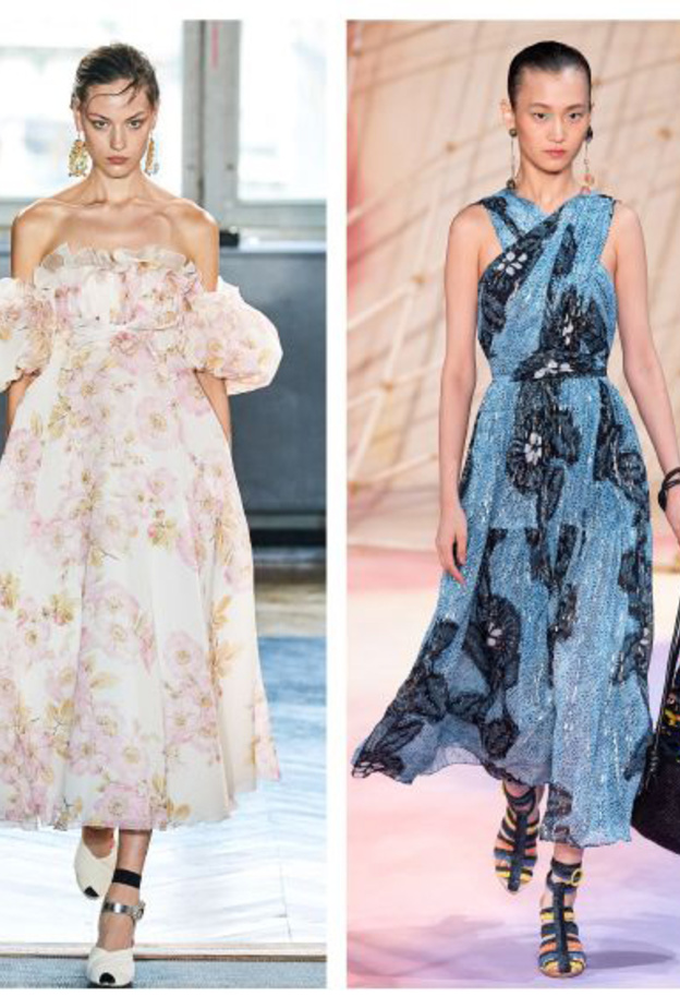 تألقي باطلالات جذابة ومميزة بالفساتين المزينة بالورود