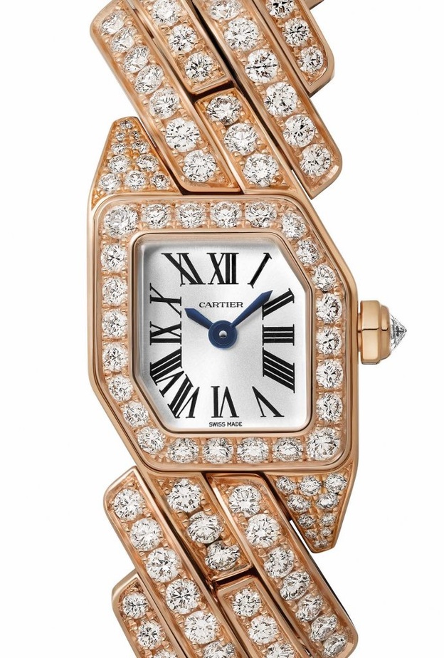  ساعة Maillon de Cartier الجديدة مصنوعة من الذهب الوردي ومرصعة بالماسات