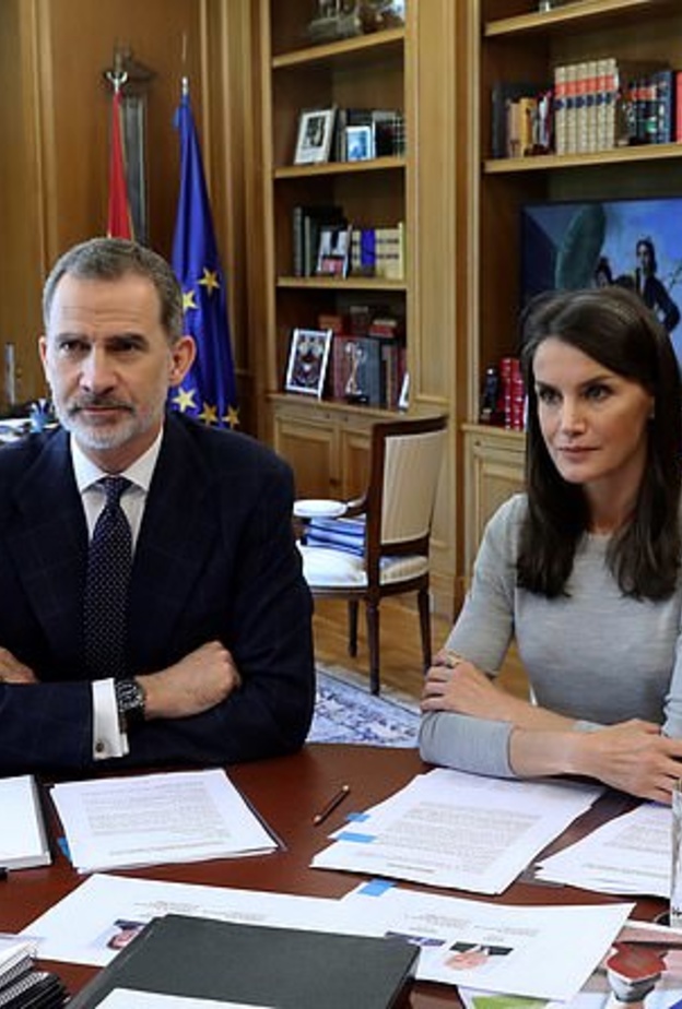  ملك وملكة إسبانيا في اجتماع جديد عن بعد مع الاتحاد التجاري الاسباني