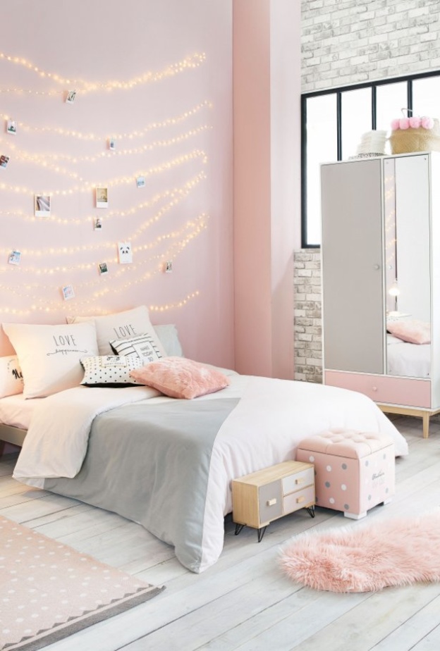 دهانات حوائط بالزهري الباستيل لغرفة بنات ساحرة