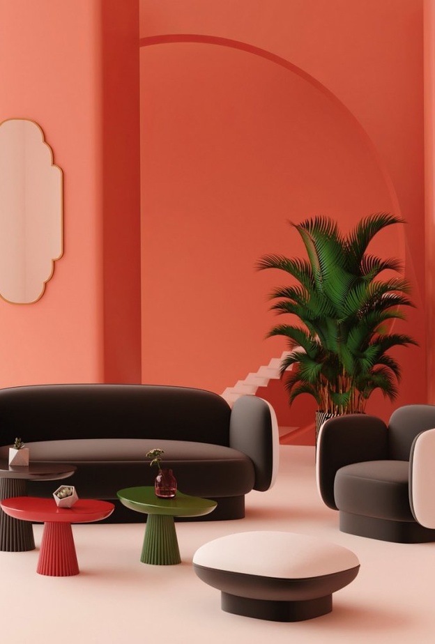 الأسود مع الألوان القوية في ديكور عصري وجريء