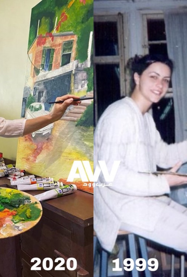 نور اللبنانية تمارس هواية الرسم