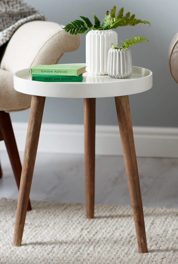  ديكور طاولة قهوة بسيط من أحواض النباتات والكتب