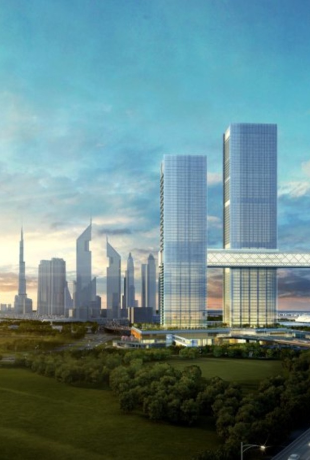 اكتمال المرحلة الأخيرة لأطول مبنى أفقي معلق بالعالم في دبي