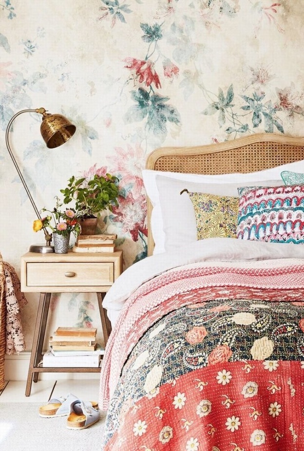 المزهر في ديكورات غرف نوم بسيطة وجذابة