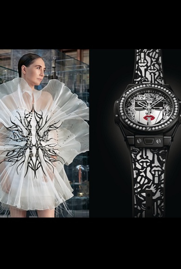 عرض Iris Van Herpen وساعة هوبلو Hublot  Big Bang One Click Lipstick