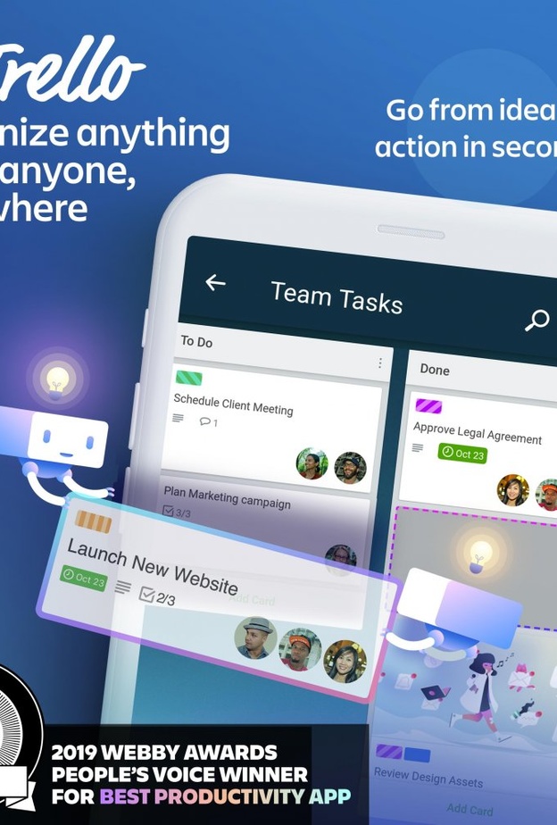من مميزات تطبيق Trello أنه يقوم بتنظيم العمل و تقسيمه من خلال إمكانية إنشاء عدد غير محدود من اللوحات و القوائم و البطاقات