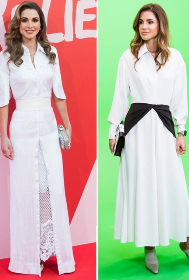  اجمل موديلات فساتين واسعة بيضاء من وحي الملكة رانيا لـ عيد الاضحى 2020