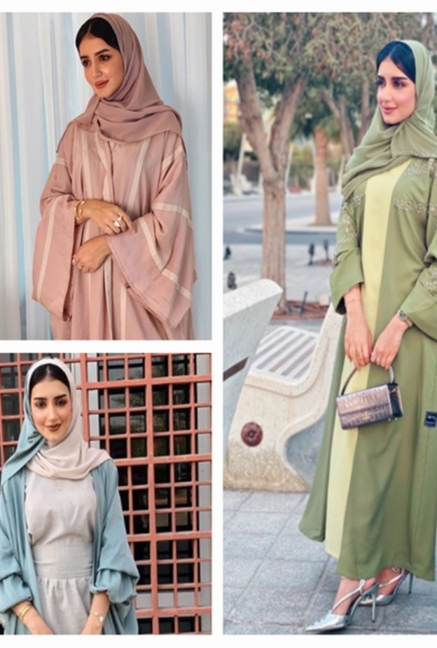 اطلالاتك بالعبايات الملونة بستايل وأسلوب خولة المراغي