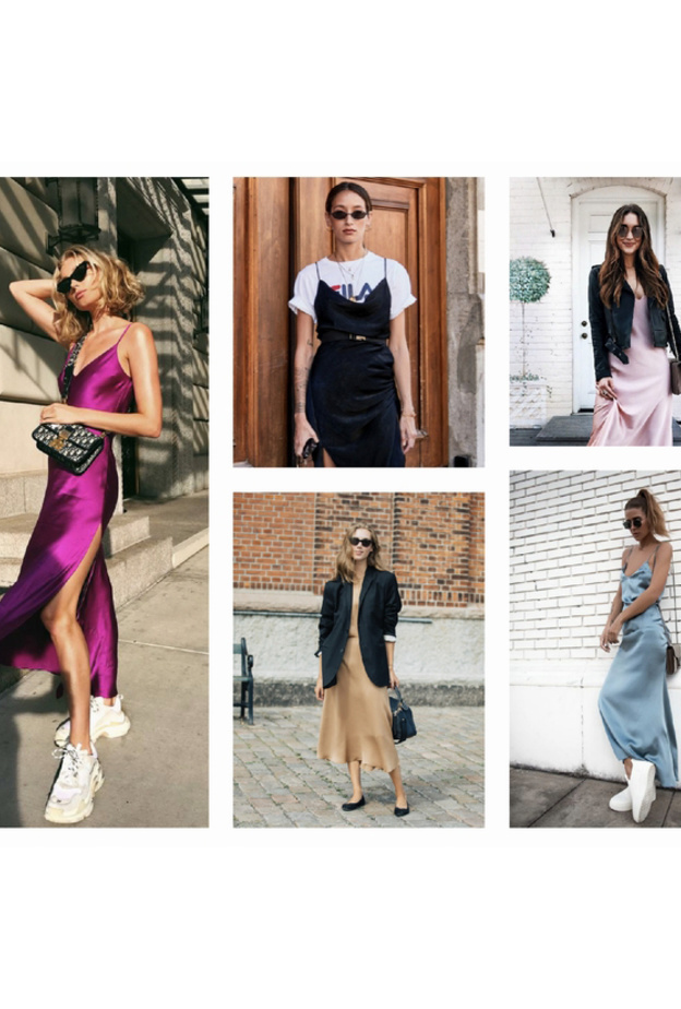 تنسيق الفساتين الحرير 