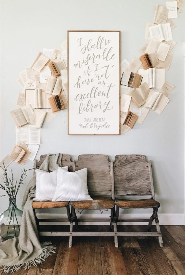 أثاث خشبي فينتاج في ديكور مدخل منزل عصري