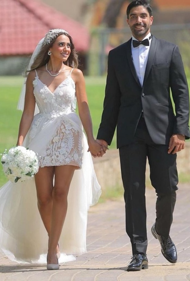 فستان زفاف هند عبد الحليم من تصميم ملك العزاوي