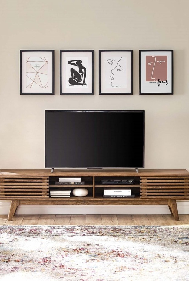 تصميم خشبي رائع لطاولة تلفاز