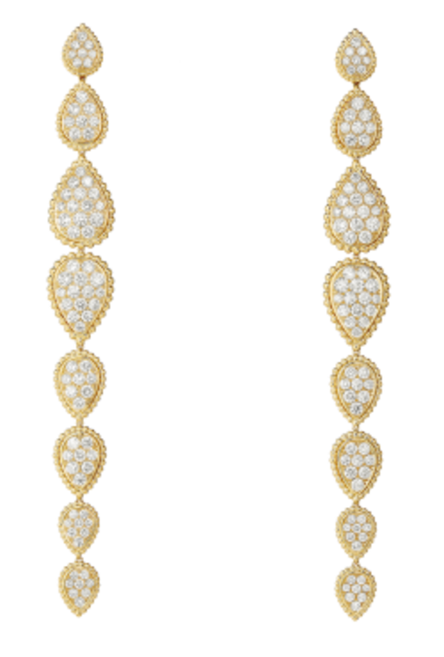 اقراط طويلة باحجار الالماس من بوشرون Boucheron