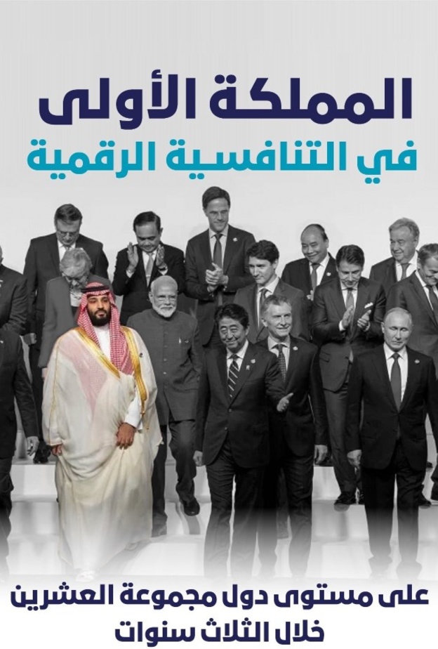 المملكة في المرتبة الأولى في التنافسية الرقمية على مستوى مجموعة العشرين