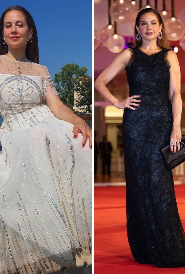 ريا أبي راشد تظهر بإطلالتين جديدتين في مهرجان البندقية ايهما افضل