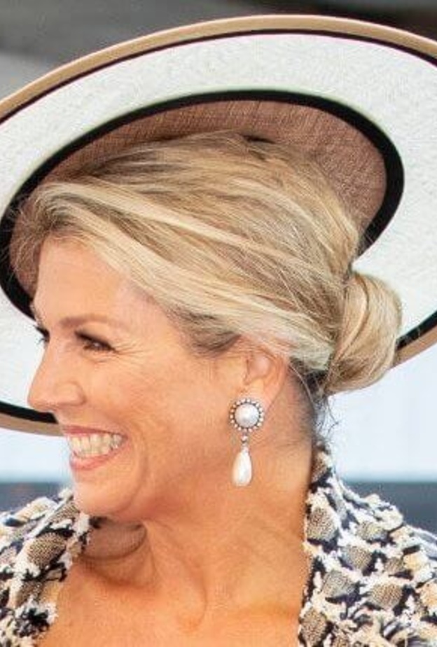 الملكة ماكسيما أنيقة بفستان من التويد