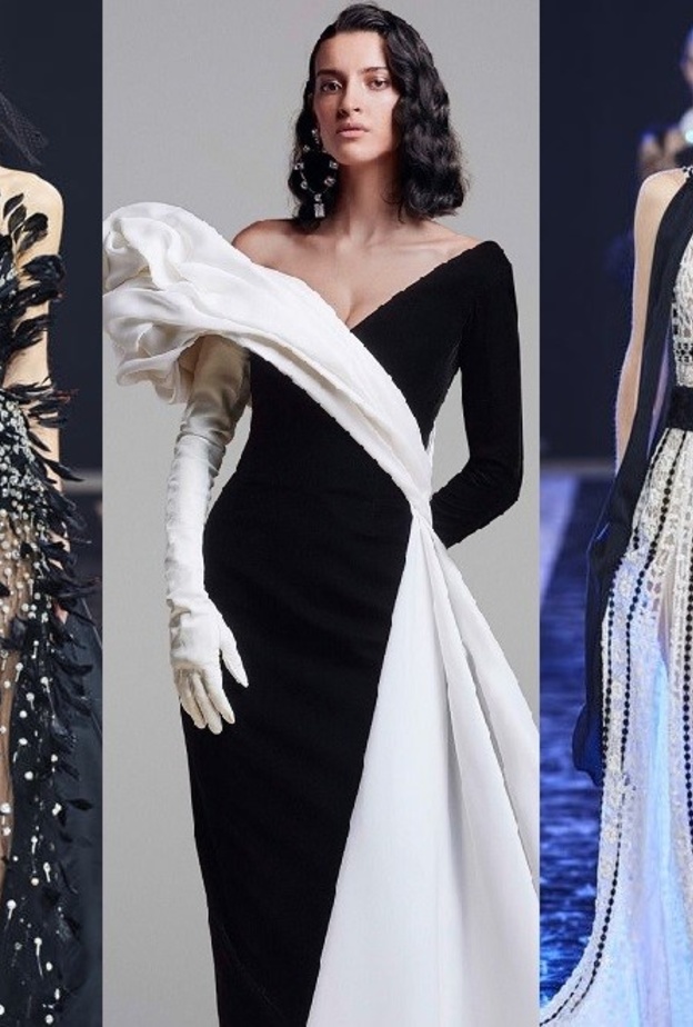 فساتين خطوبة بالابيض والاسود 2021