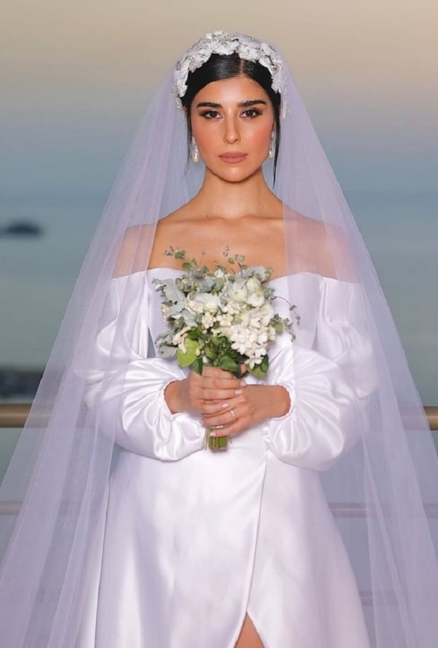 فستان زفاف زينه مكي من تصميم شادي زين الدين