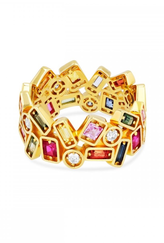  اشكال خواتم ذهب هندسية لتنسيق موضة المجوهرات المتراصة من Suzanne Kalan