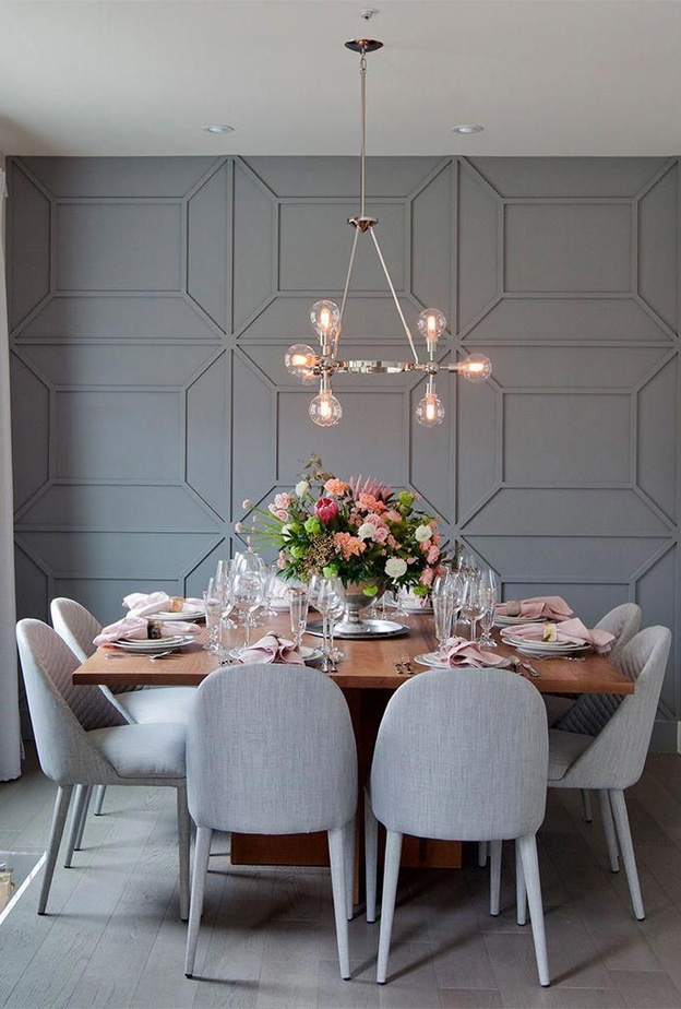 اللون الأزرق الفاتح في ديكورات غرف طعام صغيرة