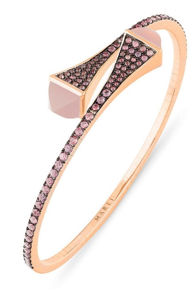  احدث تصاميم اساور ذهب بالاحجار الوردية الناعمة لشهر اكتوبر 2020 من Marli