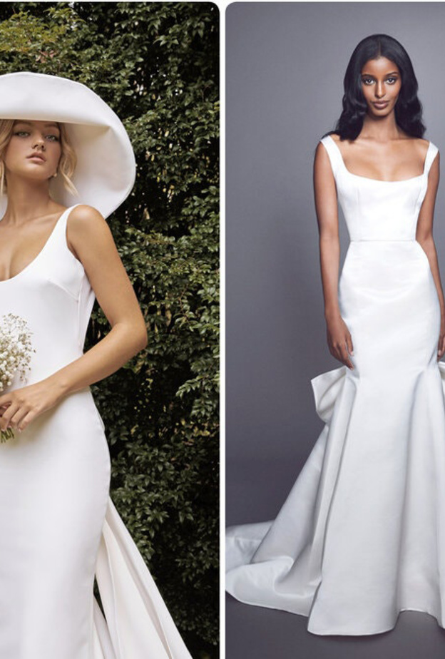 اسبوع الموضة العرائسي - موديلات بأشرطة أكتاف عريض من تصميم أمسال و غريس لوفز و مارتشيسكا