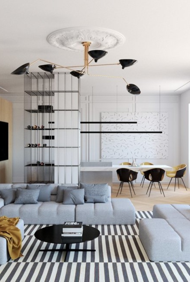  أثاث عصري مع تصاميم جبسية للجدران تضيف الفخامة على الفراغ