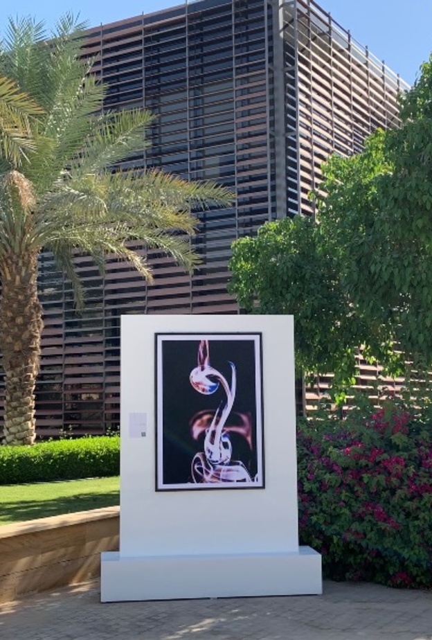 يحتوي المعرض على ثمانية أعمال فنية