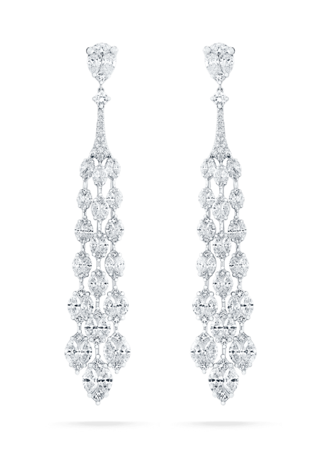 تصاميم موديلات أقراط شاندلير الراقية بالألماس من David Morris