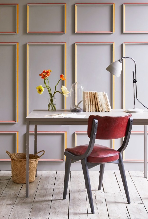  إضافة ألوان جذابة على دهانات حوائط باللون الحيادي الرمادي 