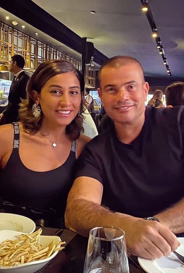عمرو دياب ودينا الشربيني هل انفصلا عن بعض