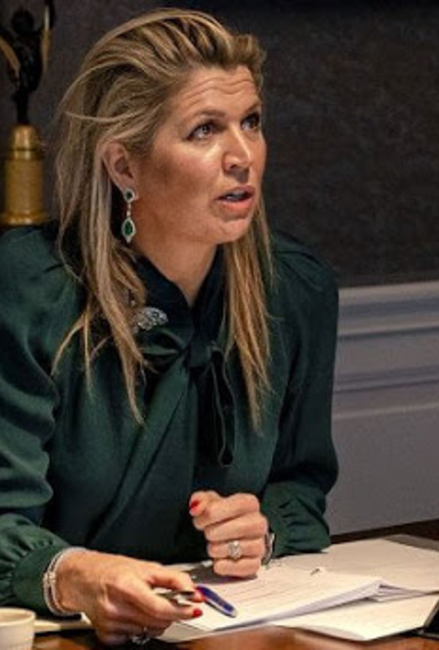 الملكة ماكسيما في مقابلة عن بعد مع رئيس وزراء إيطاليا