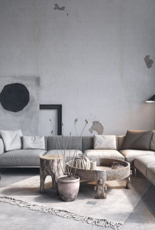 ديكور منزل يتباهى بجمال البيج مع الرمادي