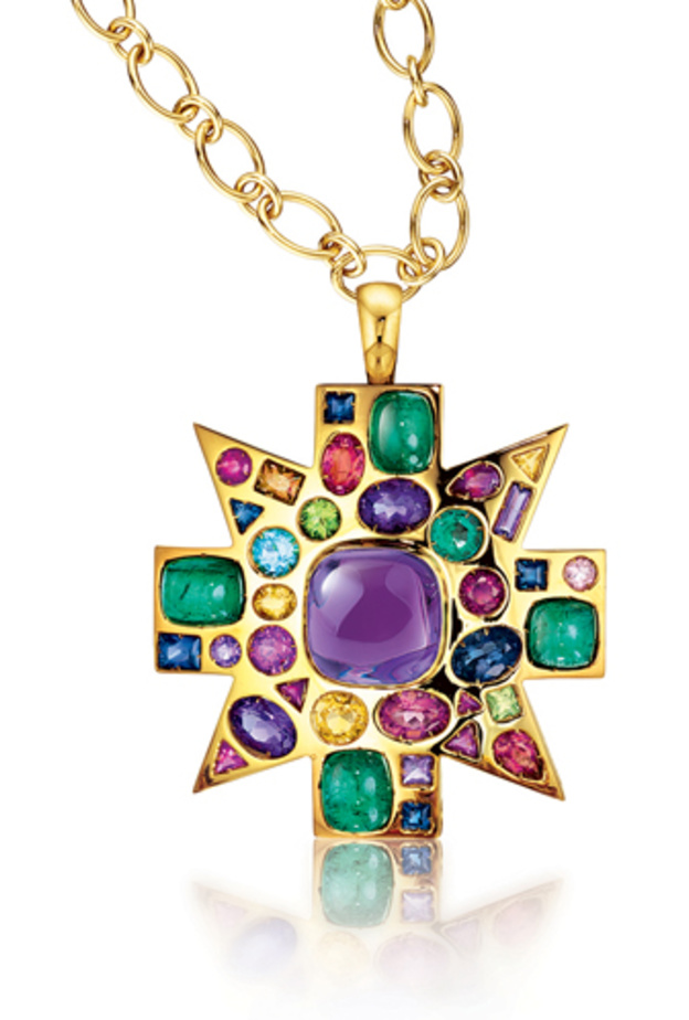 قلادة مرصعة بالأحجار الكريمة المتعددة الالوان من verdura