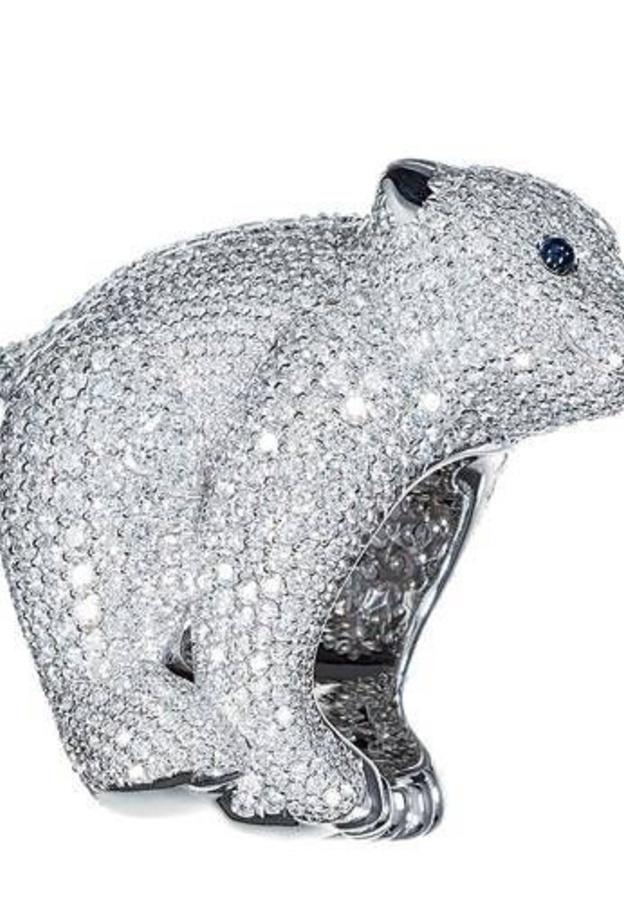 خاتم من الذهب الأبيض والألماس والياقوت والأونيكس من choaprd