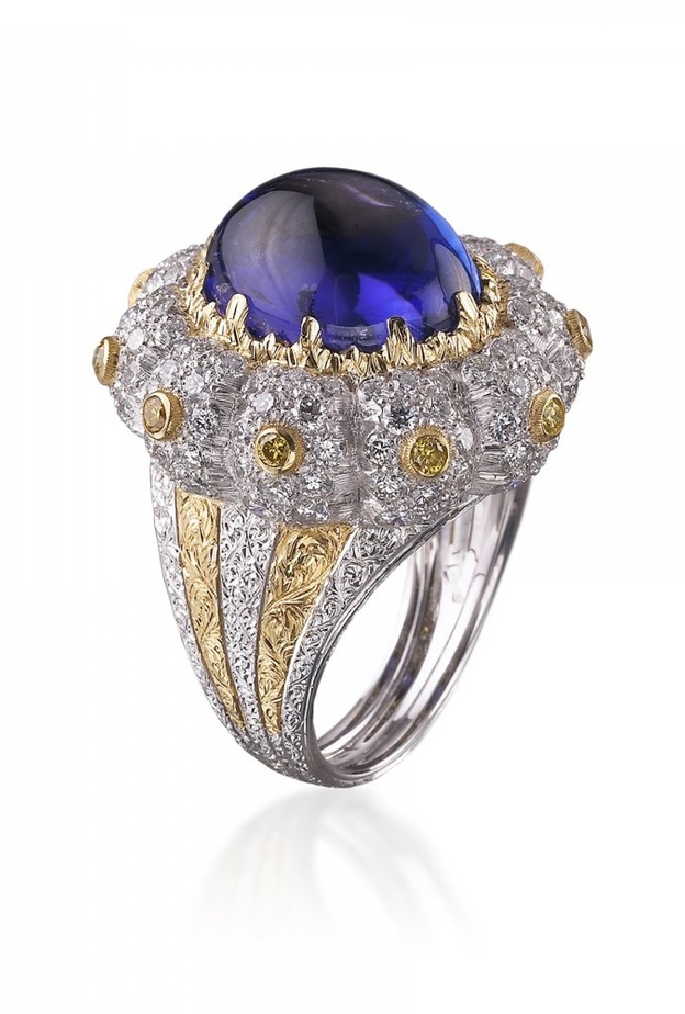  خاتم بوتشيلاتي المرصع بالتنزانيت Buccellati tanzanite ring