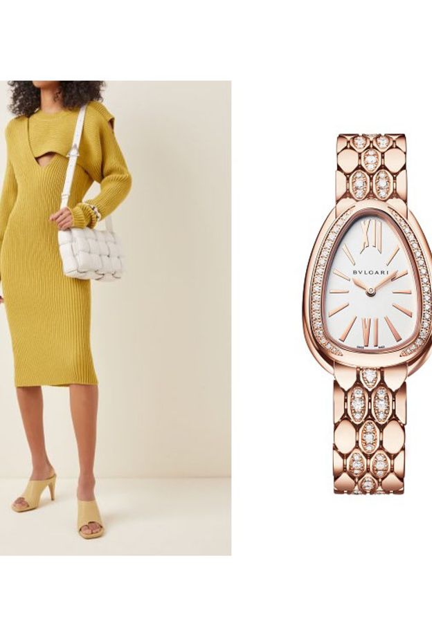 ساعة من Bvlgari مع أزياء من Bottega Veneta