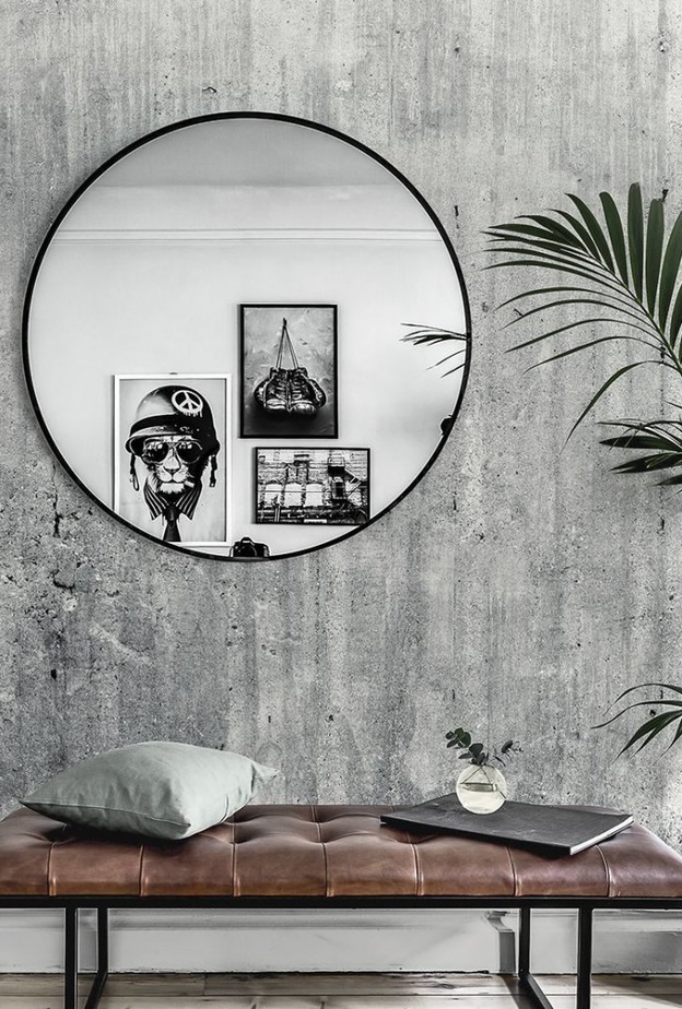 الجدار من الخرسانة الصرفة لديكور مدخل المنزل