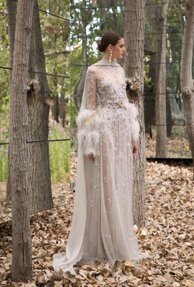  فساتين خطوبة محتشمه من ايلي صعب