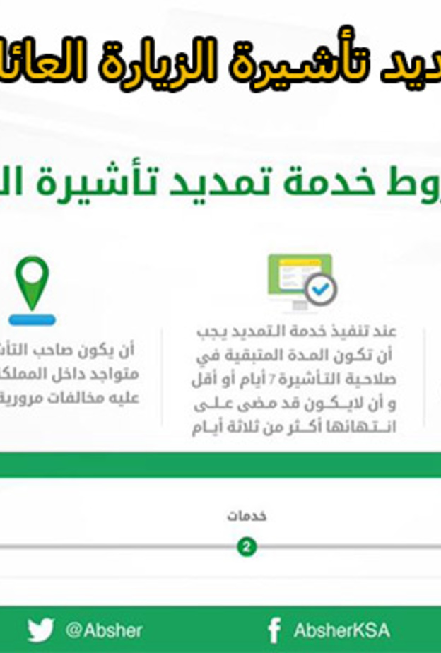 خطوات وشروط تمديد تأشيرة الزيارة العائلية الكترونيا عبر منصة أبشر