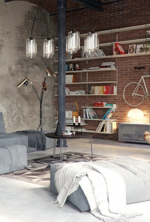  الأرضيات الخرسانية خيار جريء لغرف معيشة عصرية