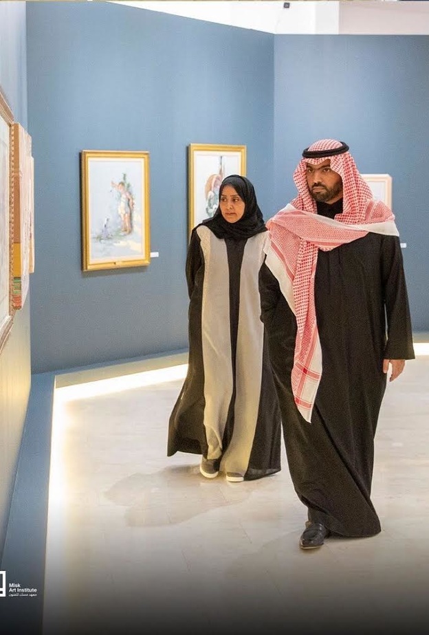  حضورالأمير بدر بن عبدالله بن فرحان معرض لمعهد مسك للفنون 