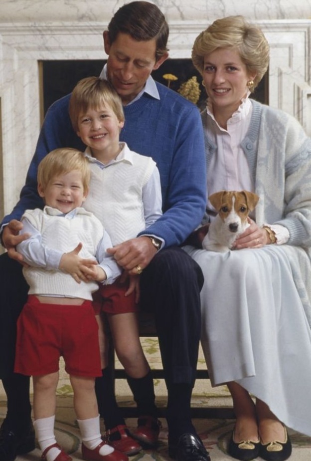 الأميرة ديانا والأمير تشارلز مع وليام وهاري