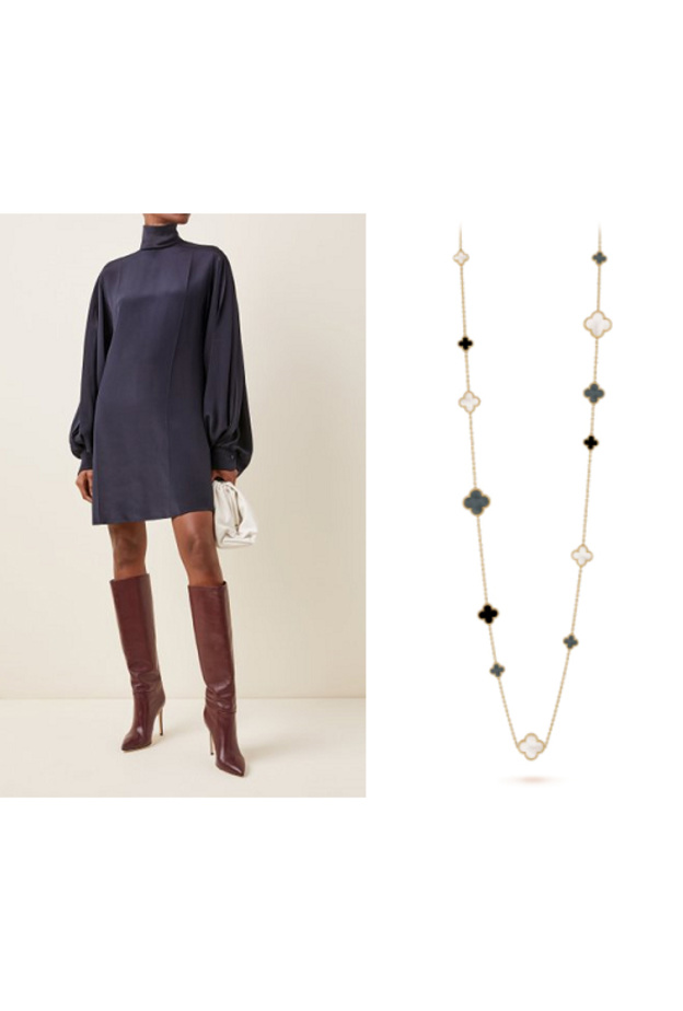  سلسال من Van Cleef & Arpels مع فستان من Victoria Beckham