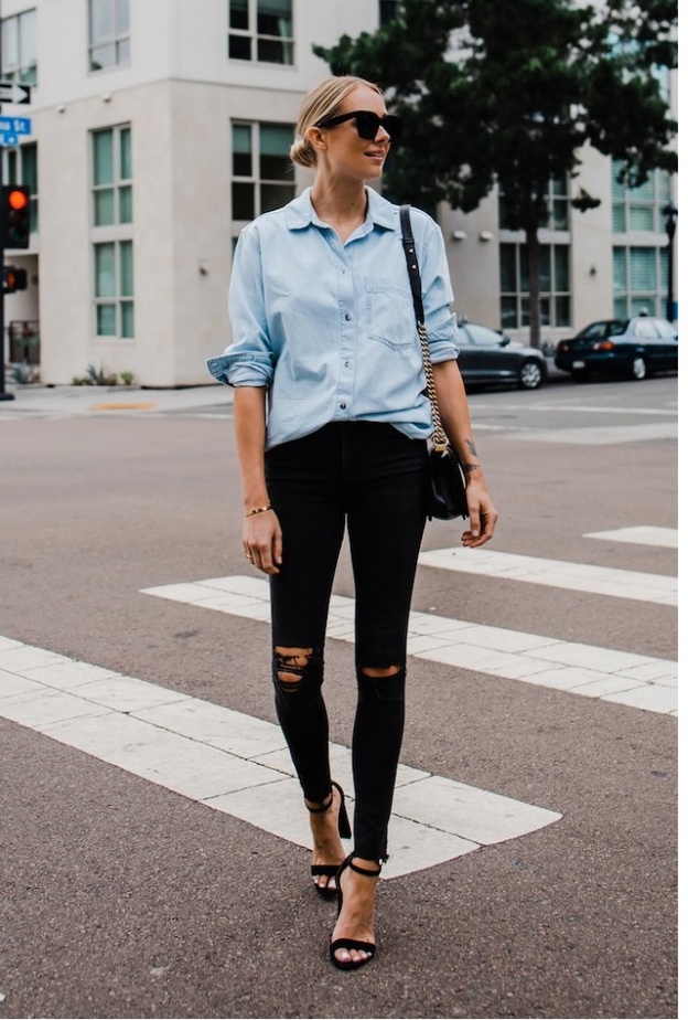 تنسيقات مميزة في القميص الجينز