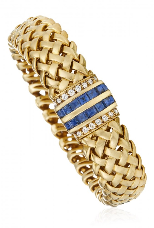 اسوارة ذهب وماس وياقوت أزرق من تيفاني اند كو Tiffany & Co