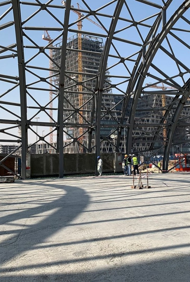 جانب من اعمال تنفيذ مسجد غازي القصيبي